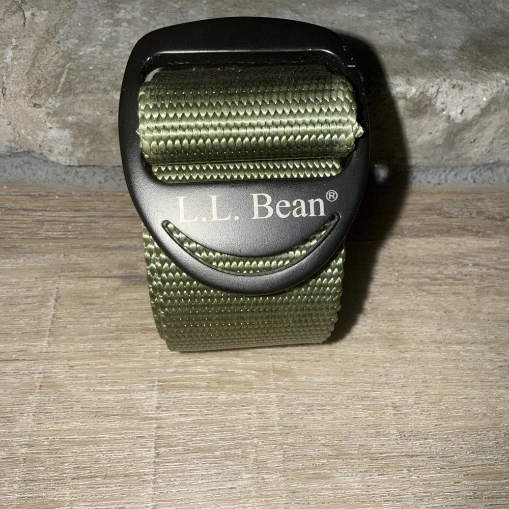 Men's L.L. Bean Nylon Webbing D-Ring Tactical Utility Belt Army Green 43